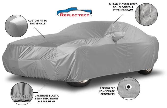 Covercraft Custom Fit Car Cover for Mazda MX-5 (ReflecTect Fabric, Silver) - 1