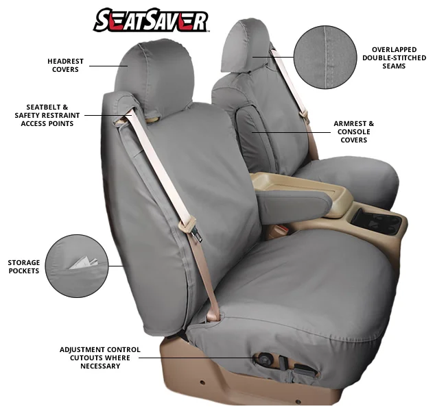 テレビで話題 HAPPYセレクトショップCovercraft Custom-Fit Front Bench SeatSaver Seat Covers  Polycotton Fabric, Misty Grey
