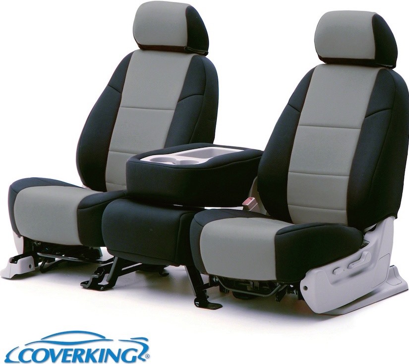 CSCF91 Coverking Custom Seat Covers Neoprene Synergy Green Black Sides